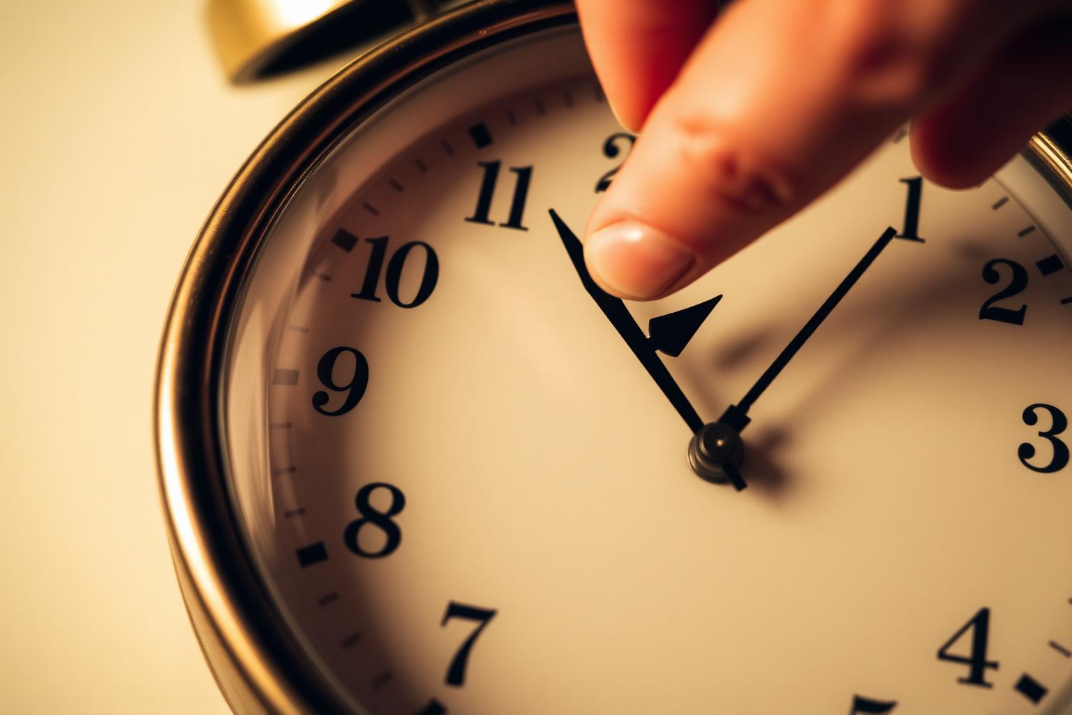 Clock face showing daylight saving time change with the hour hand moving forward in spring and back in fall